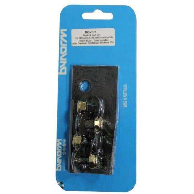 Bynorm Heavy Duty Blade & Bolt Set Fits 18 & 20 Rover Mulch & Catch – 2 Pair