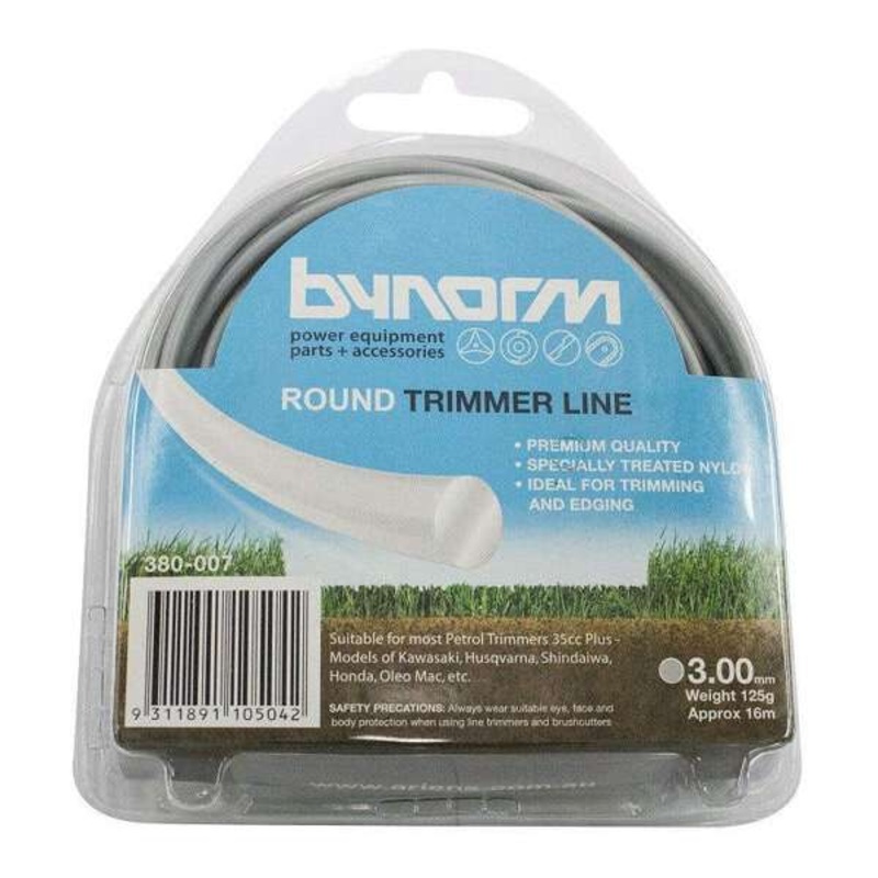 Bynorm Round Whipper Snipper Cord Grey 3.0mm 125g