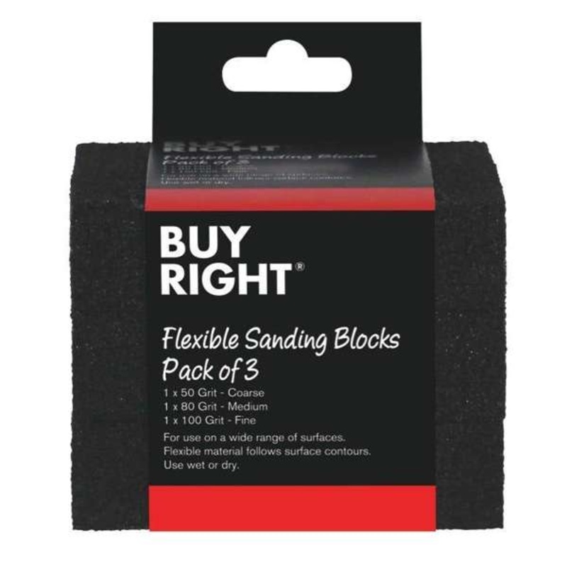 Buy Right Flexible Sanding Blocks – 3 Pack