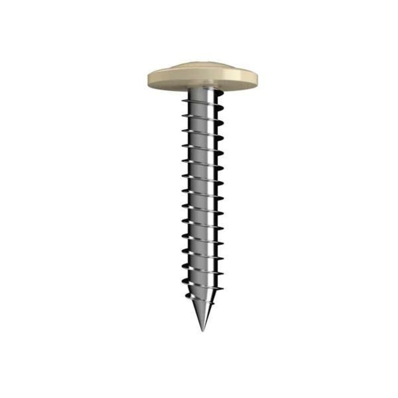Bremick Screw Button Head Needle Point White 30mm – 100 Pack