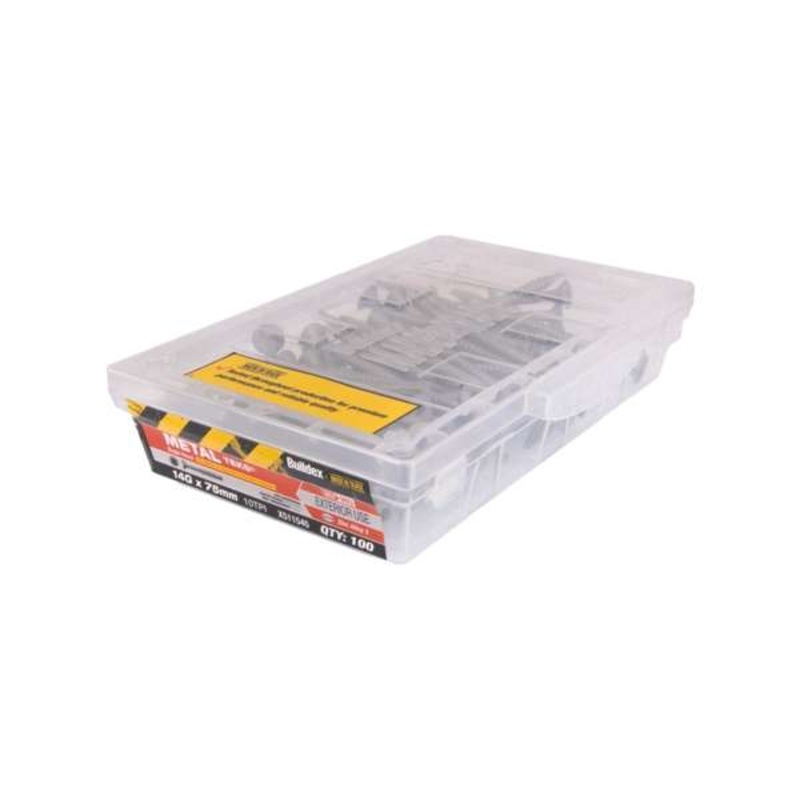 Buildex 14G x 75mm Zinc Alloy Bugle Batten Tek Screw – 100 Box