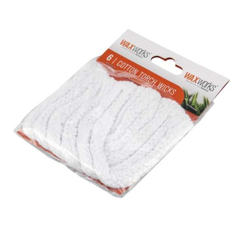 Waxworks Cotton Torch Wicks – 6 Pack