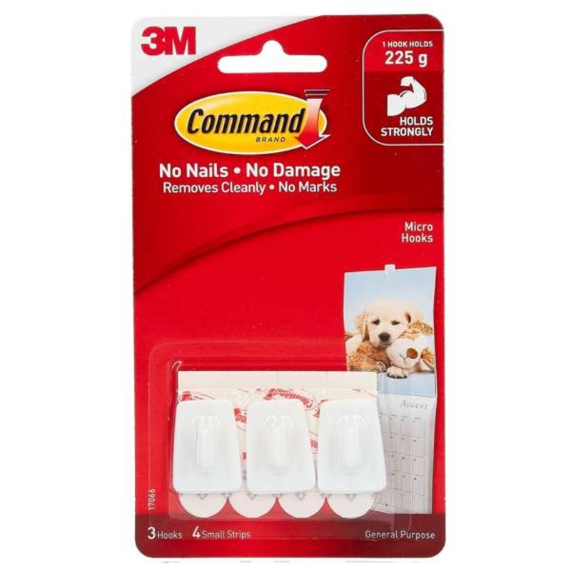 Command Micro Hook 4 Strips – 3 Pack
