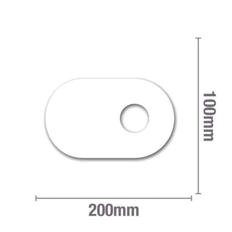 Self Adhesive Cupboard Plate Oval White 40mm – 10 Pack