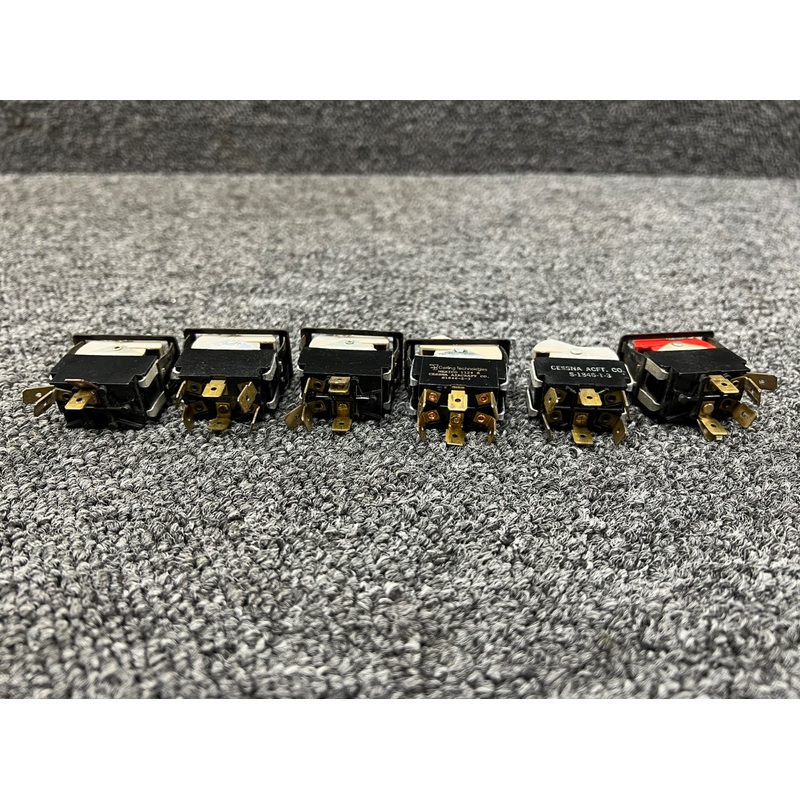 S-1844-1-2, S1847-2-2 Cessna Aircraft Rocker Switches (Set of 6)