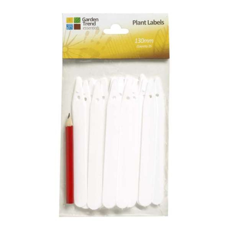 Garden Trend Plant Labels with Pencil Plastic 100mm – 25 Pack