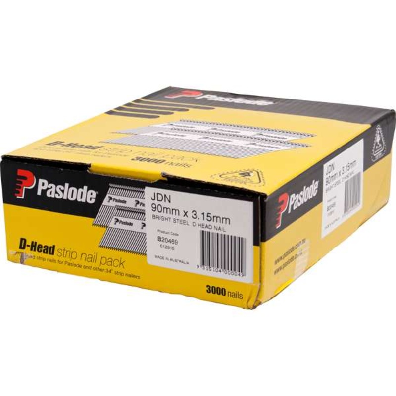 Paslode 90 x 3.15mm Bright D Head PNeumatic Nail – 3000 Pack – 3000 pack