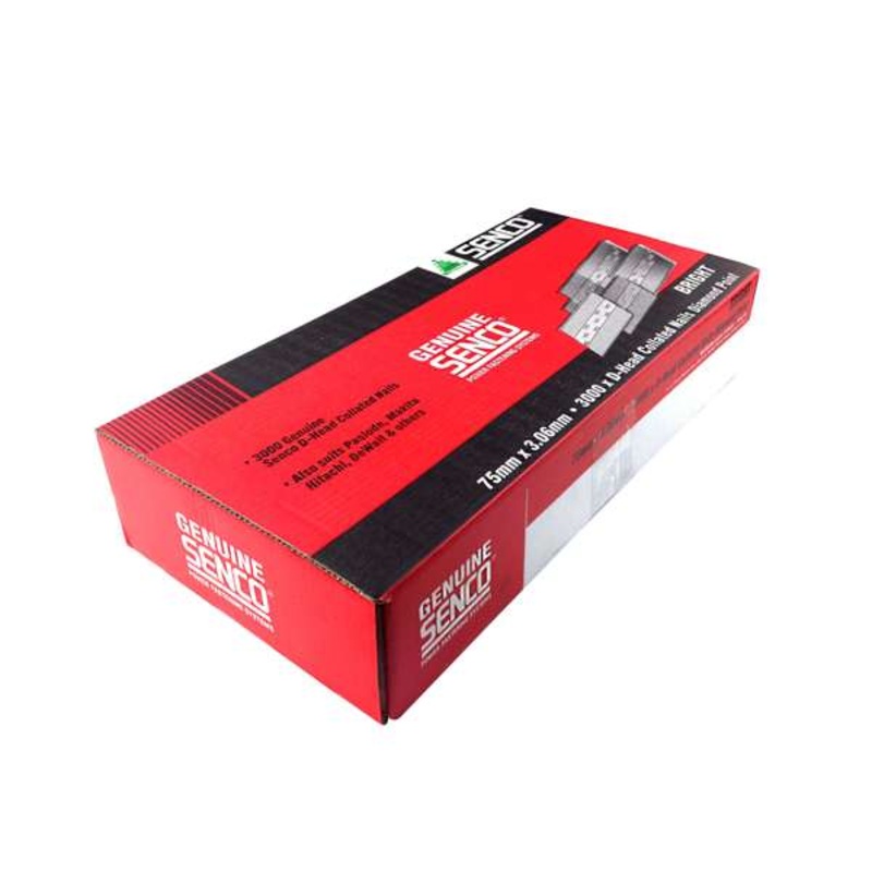Senco 75 x 3.06mm Flathead Collated Nails – 3000 Pack