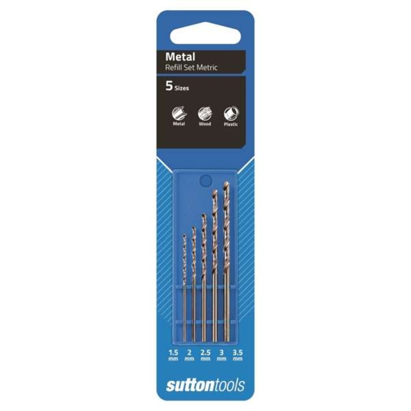 Sutton Tools Metric Viper Drill Bit Refill Set 1.5-3.5mm – 5 Piece