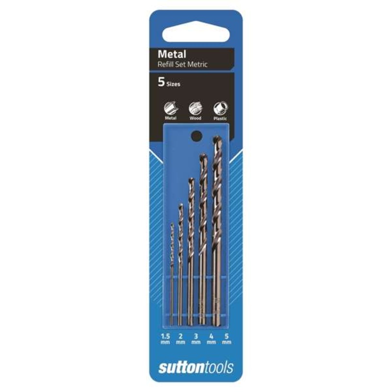Sutton Tools Metric Viper Drill Bit Refill Set 1.5-5mm – 5 Piece