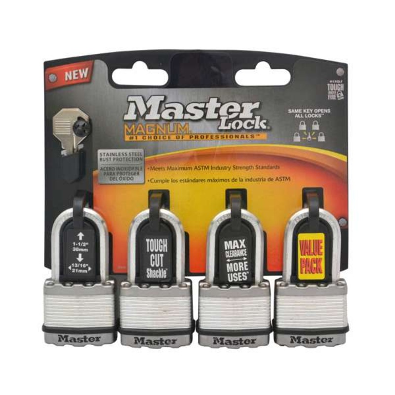Master Lock Magnum Laminated Padlocks 45mm – 4 Pack