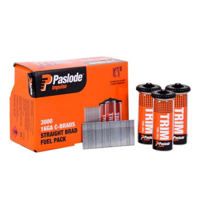 Paslode 38 x 1.6mm C38 Impulse Brad With Fuel – 3000 Pack