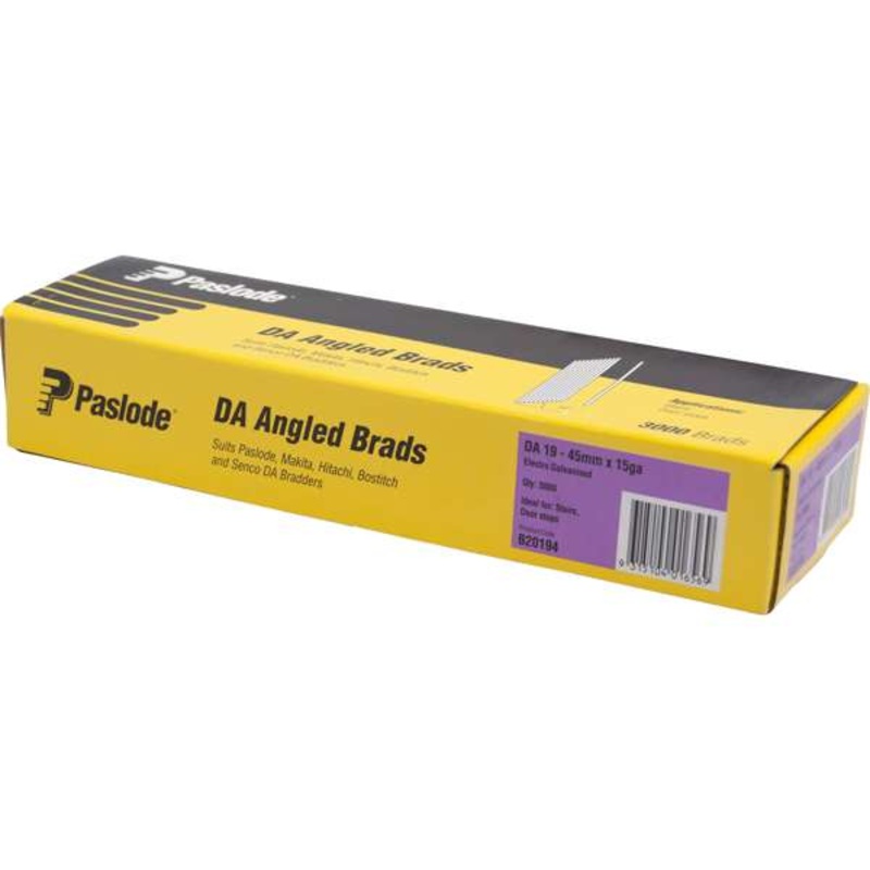 Paslode 45mm DA Angle Brad Nails – 3000 Pack