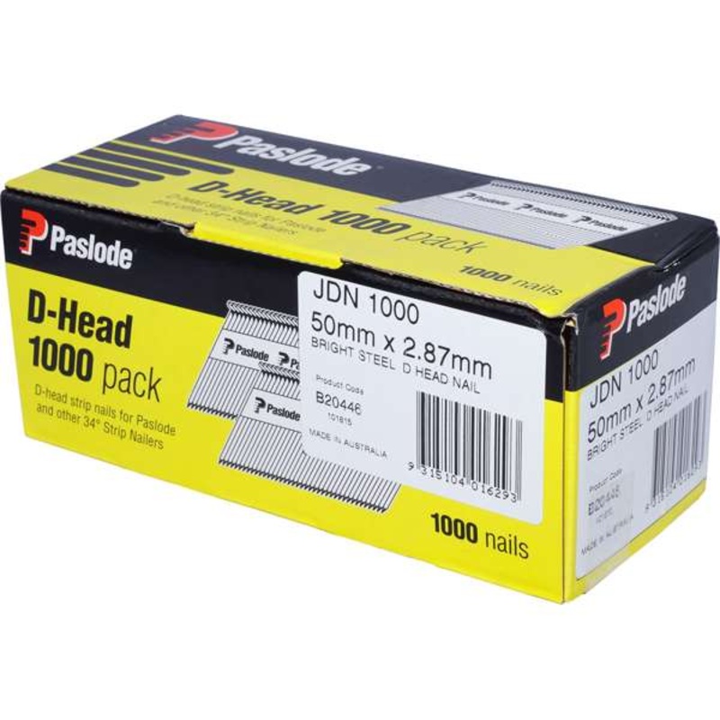 Paslode 50 x 2.87mm Bright D Head Framing Nail – 1000 Pack