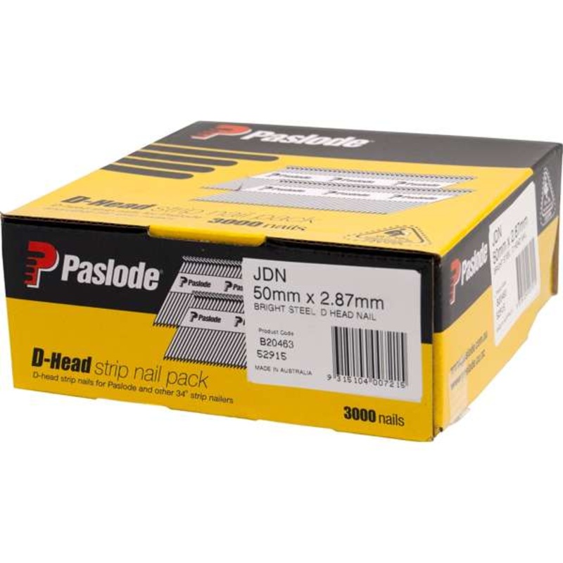 Paslode 50 x 2.87mm Bright D Head PNeumatic Nail – 3000 Pack – 3000 pack
