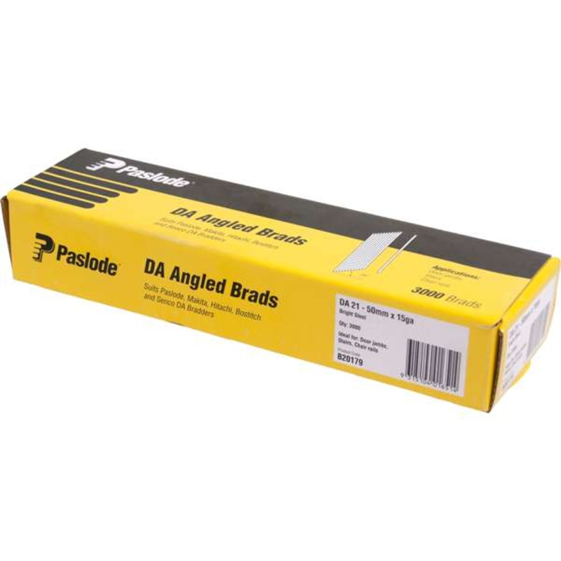 Paslode 50mm Bright DA Angle Brad Nails – 3000 Pack
