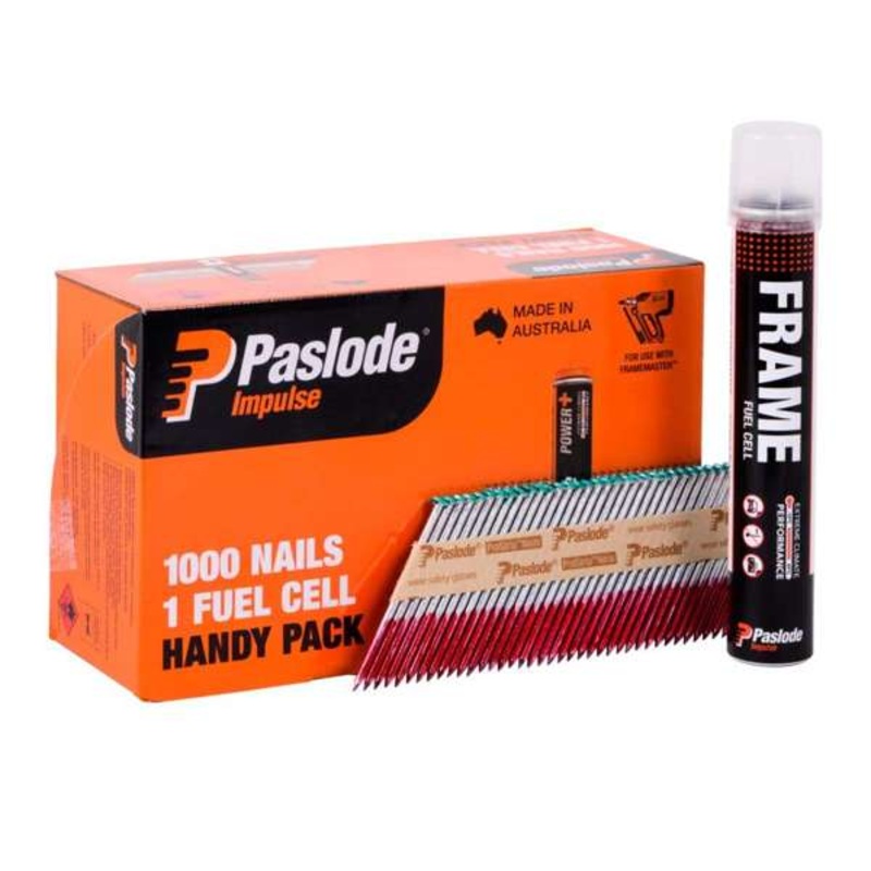 Paslode Impulse Nails 75 x 3.06mm – Box of 1000 Nails + 1 Fuel Cell