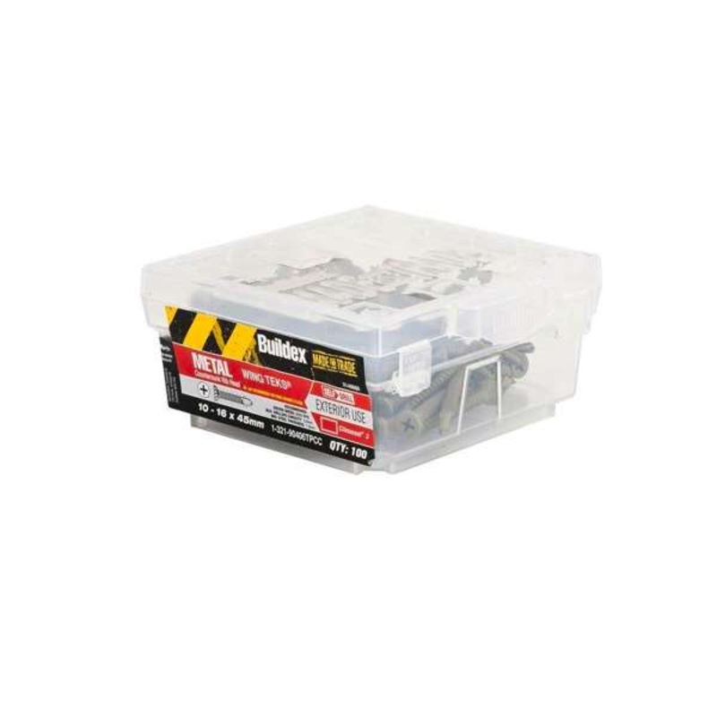 Buildex Metal Countersunk Rib Head 10-16 x 45mm – 100 Pack