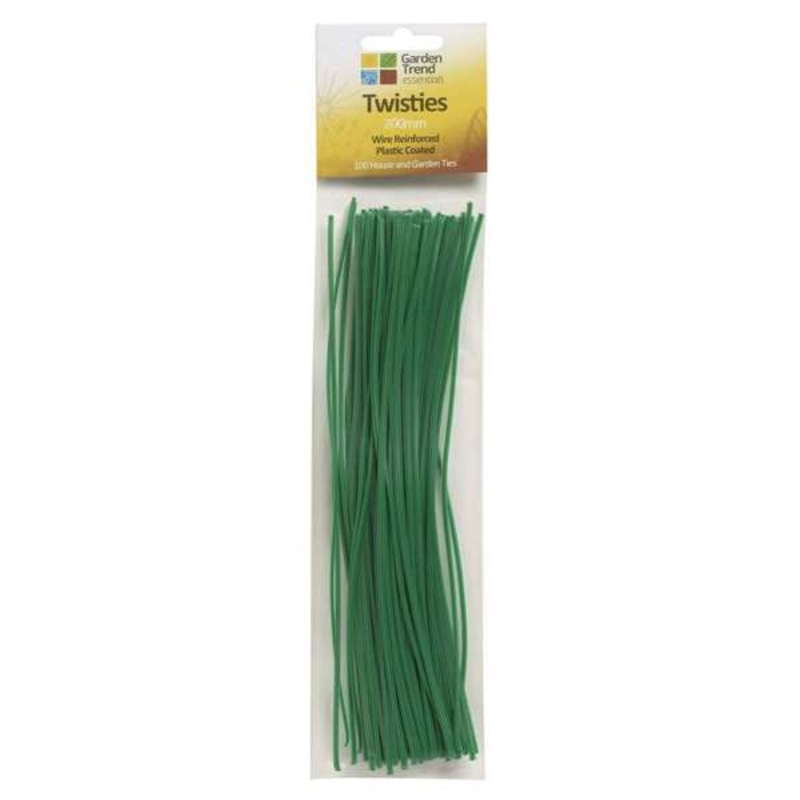 Garden Trend Wire Twistie Ties Green 200mm – 100 Pack