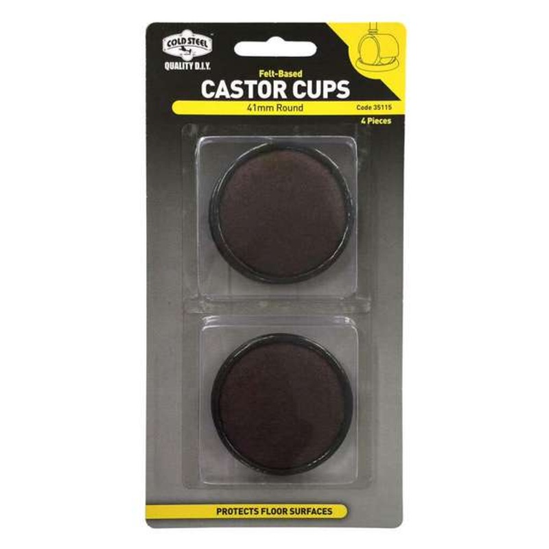 Cold Steel Castor Cups Felt Based Round 41mm – 4 Pack