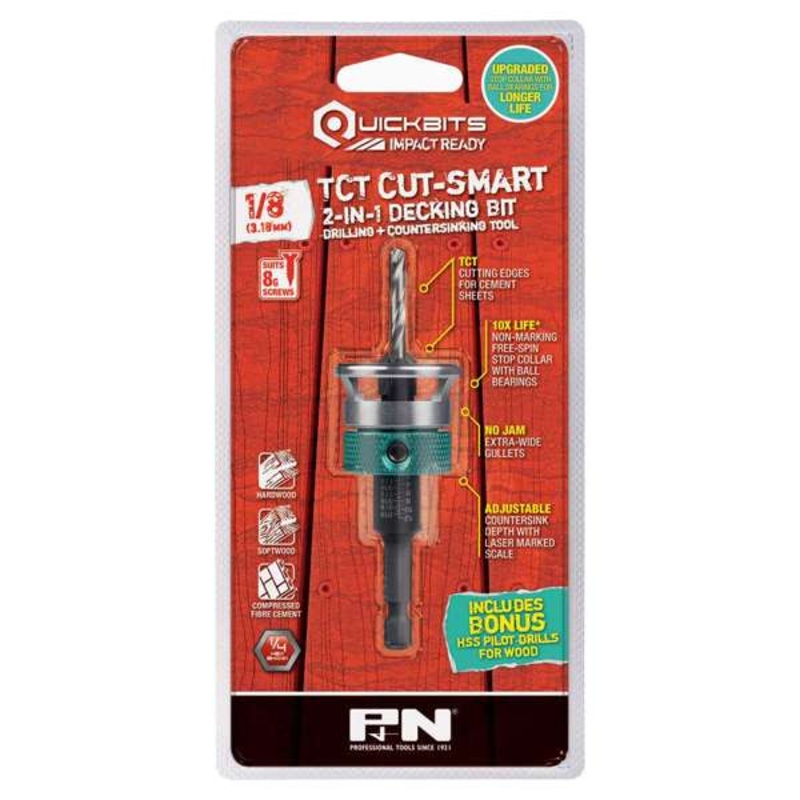 P&N Quickbit TCT Decking Countersink Bit 1/8