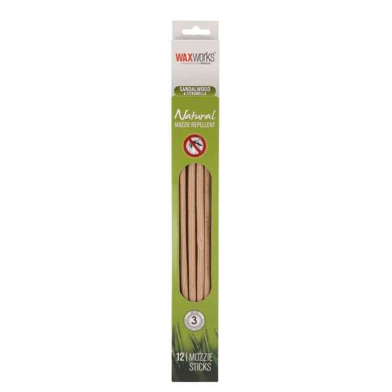 Waxworks Incense Sticks with Citronella/Sandalwood – 12 Pack