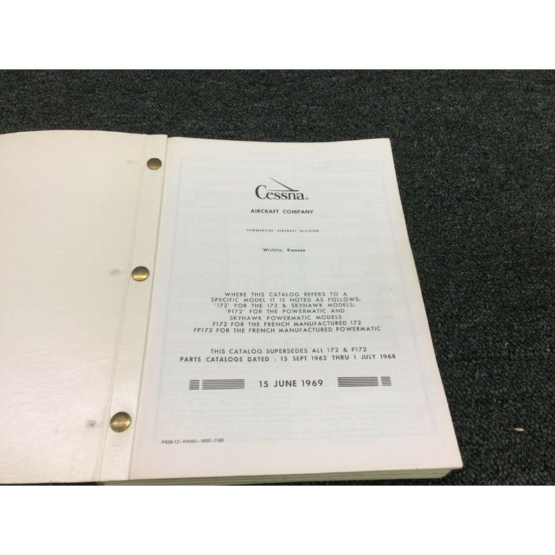 Model 172 & Skyhawk Parts Catalog 1963-1970 (OMA)