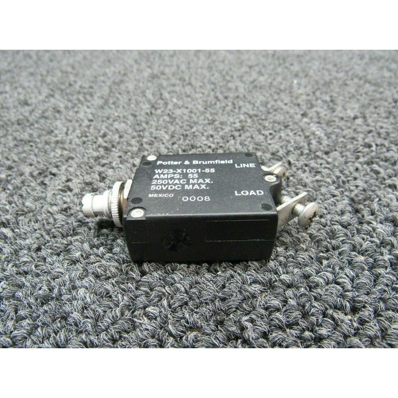 W23-X1001-55 Cessna 172N Potter & Brumfield Circuit Breaker (50/250V, 55A)